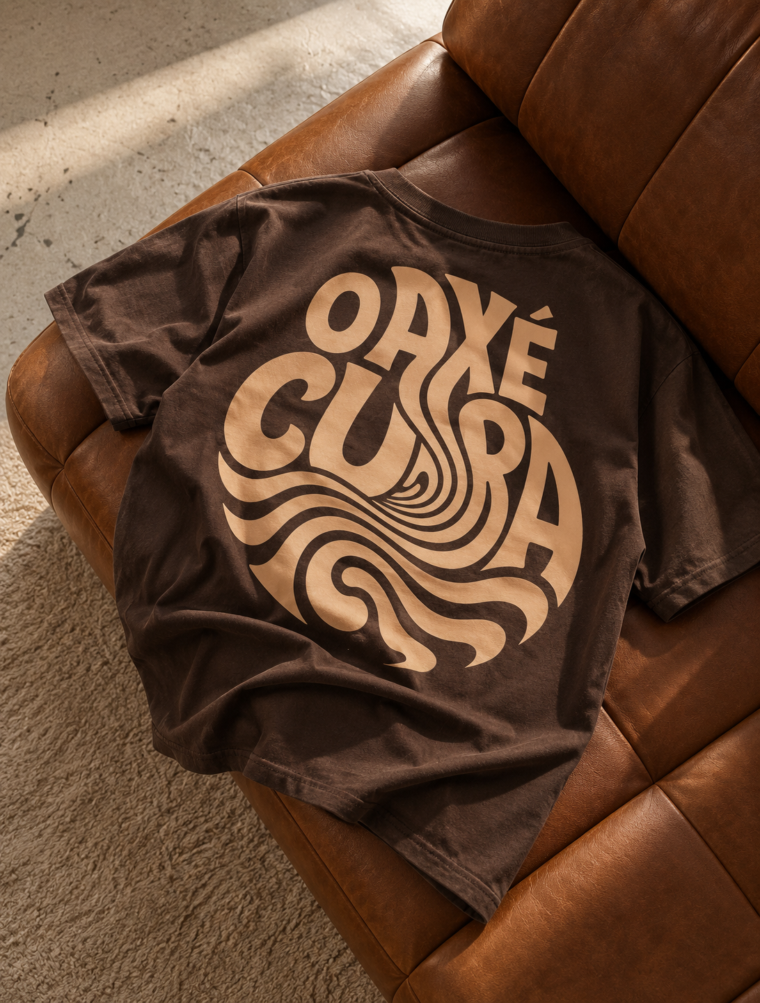Camiseta Oversized O Axé Cura Marrom